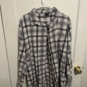 Cotton on Gray Plaid Button-Up Shirt